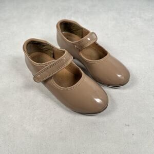 Weissman Tap Dance Shoes Girls Size 10 Tan Patent Mary Jane Strap W2600